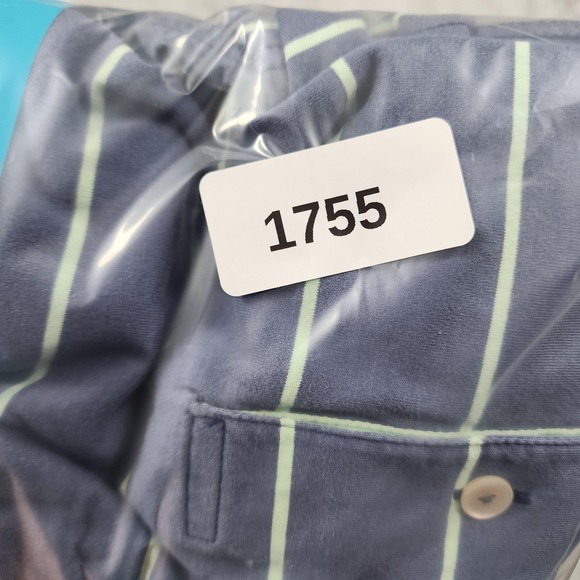 Peter Millar Polo Shirt Mens Medium Blue Striped Cotton Golf Casual Short Sleeve - Picture 10 of 10